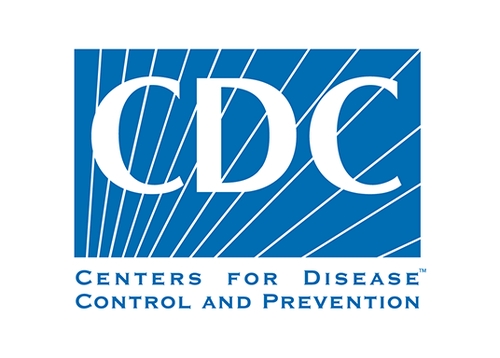 A blue and white logo for centers for disease control.
