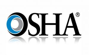 A black and white image of the osha logo.